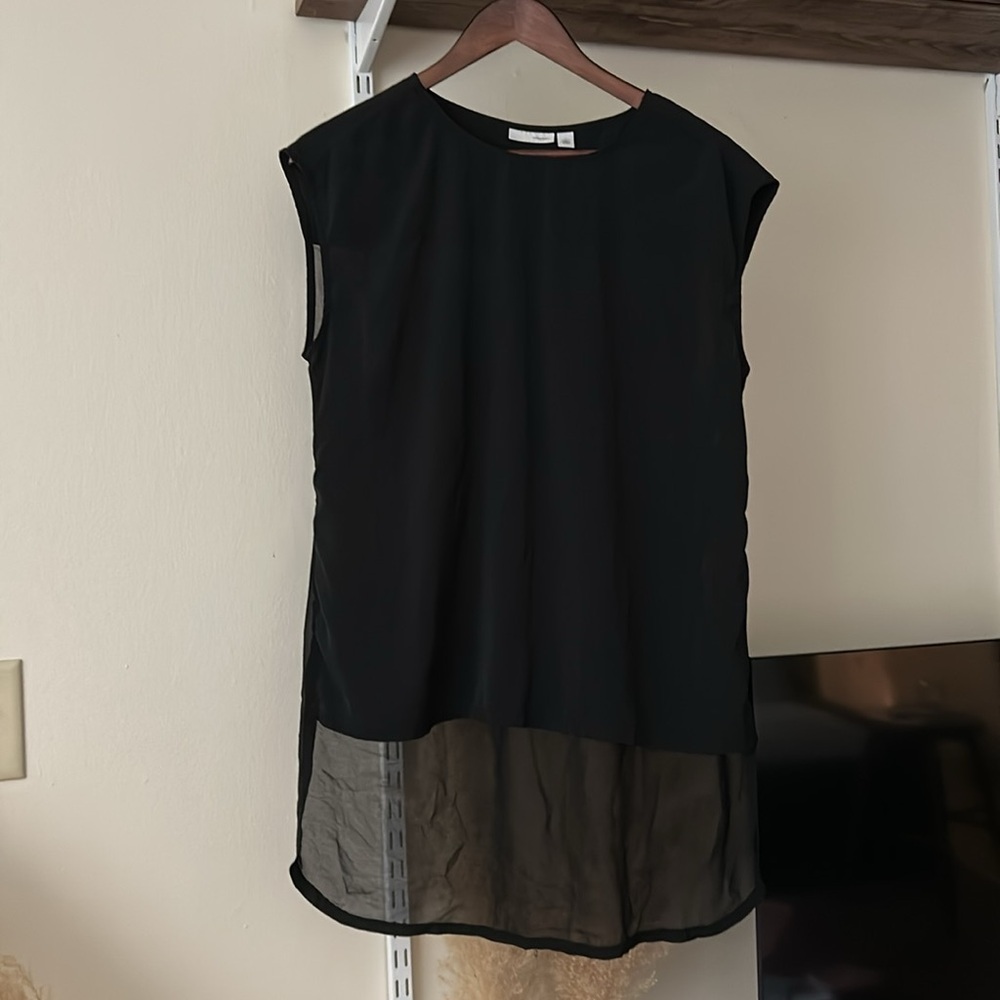 Halogen Black Asymmetrical Blouse Size S
